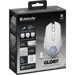 Mysz bezprzewodowa Defender GLORY GM-514 optyczna 3200dpi biała RGB