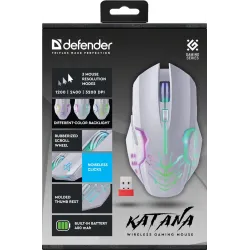 Mysz bezprzewodowa Defender KATANA GM-511 optyczna 3200dpi biała RGB