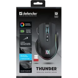 Mysz bezprzewodowa Defender THUNDER GM-213 optyczna 1600dpi czarna RGB