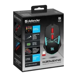 Mysz bezprzewodowa Defender HORRODINE GM-237 optyczna 3200dpi czarna RGB