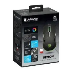 Mysz bezprzewodowa Defender DEMON GM-534 optyczna 3200dpi czarna RGB
