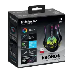 Mysz bezprzewodowa Defender KRONOS GM-695 optyczna 1600dpi czarna RGB