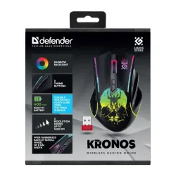 Mysz bezprzewodowa Defender KRONOS GM-695 optyczna 1600dpi czarna RGB