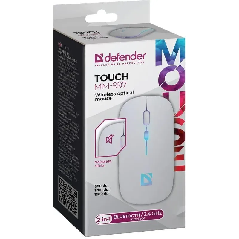 Mysz bezprzewodowa Defender TOUCH MM-997 optyczna 1600dpi 2.4 GHz +