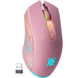 Mysz bezprzewodowa Defender PANDORA GM-502 optyczna 3200dpi różowa RGB