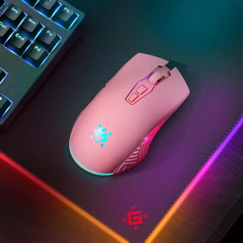 Mysz bezprzewodowa Defender PANDORA GM-502 optyczna 3200dpi różowa RGB