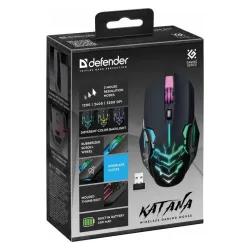 Mysz bezprzewodowa Defender KATANA GM-511 optyczna 3200dpi czarna RGB