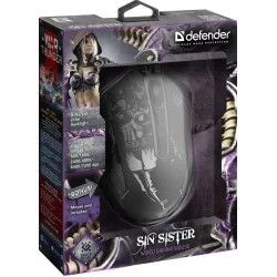 Mysz przewodowa Defender Sin'Sister GM-933 7200dpi 6P + podkładka Gaming +