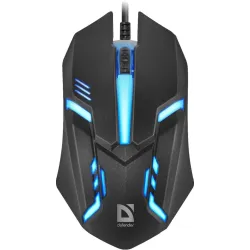 Mysz przewodowa Defender HIT MB-550 1600dpi 3P czarna 7 kolorów