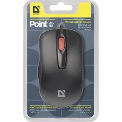 Mysz przewodowa Defender POINT MM-756 OPTICAL 1000dpi 3P czarna