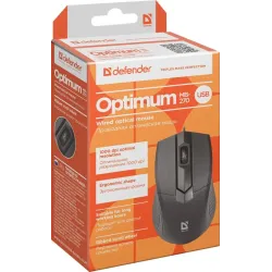 Mysz przewodowa Defender OPTIMUM MB-270 OPTICAL 1000dpi 3P czarna