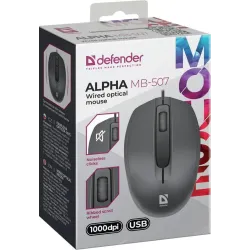 Mysz przewodowa Defender ALPHA MB-507 1000dpi bezklikowa silent