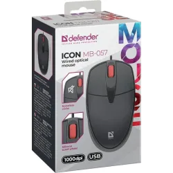 Mysz przewodowa Defender ICON MB-057 1000dpi bezklikowa silent