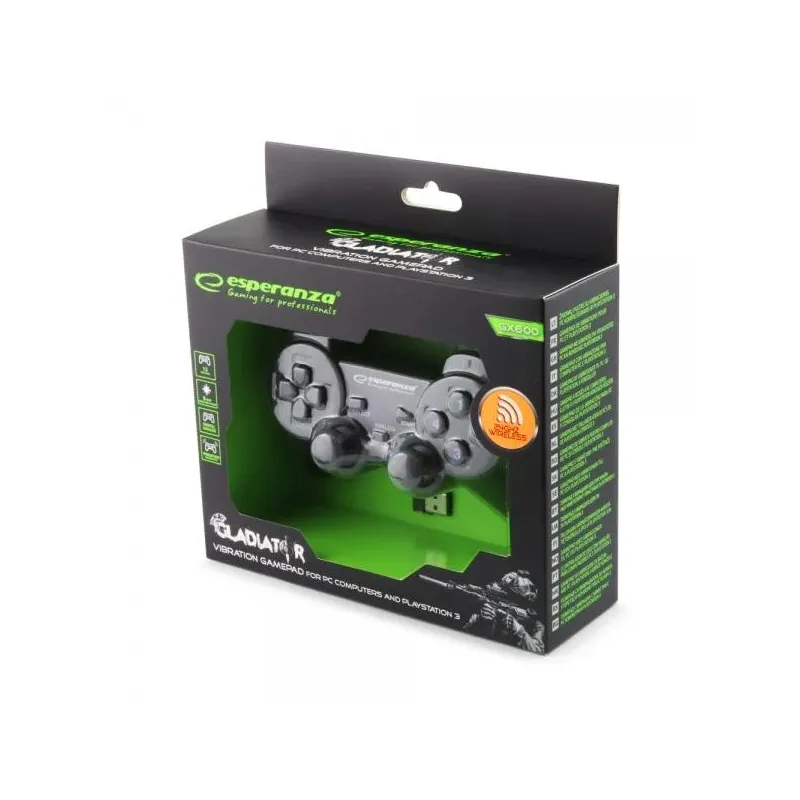 Gamepad bezprzewodowy 2.4GHz PS3/PC USB Esperanza "Gladiator" czarny