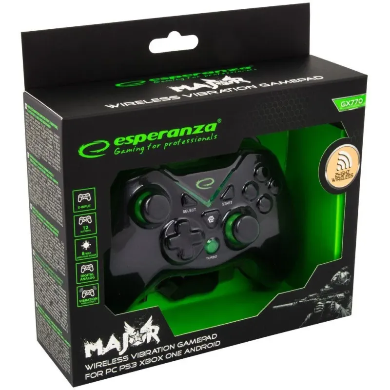 Gamepad PS3/PC/XBOX ONE/ANDROID USB Esperanza "Major" czarny