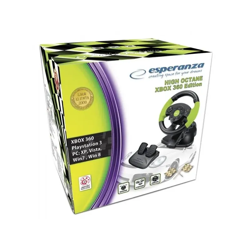 Kierownica Esperanza EG104 HIGH OCTANE XBOX 360 EDITION do PC/PS1/PS2/PS3