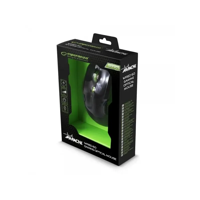 Mysz przewodowa Esperanza MX403 Apache optyczna Gaming 6D USB