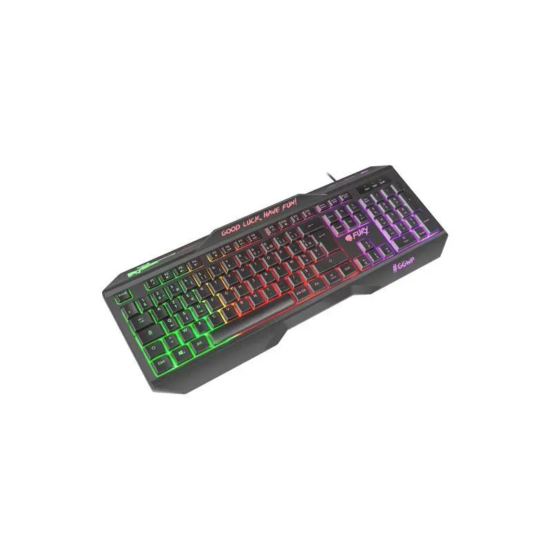 Klawiatura przewodowa Fury Hellfire 2 Francuska Gaming podświetlana czarna