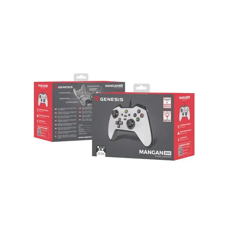 Gamepad Genesis Mangan 300 przewodowy do PC/SWITCH/MOBILE bi… | PartsPC.pl