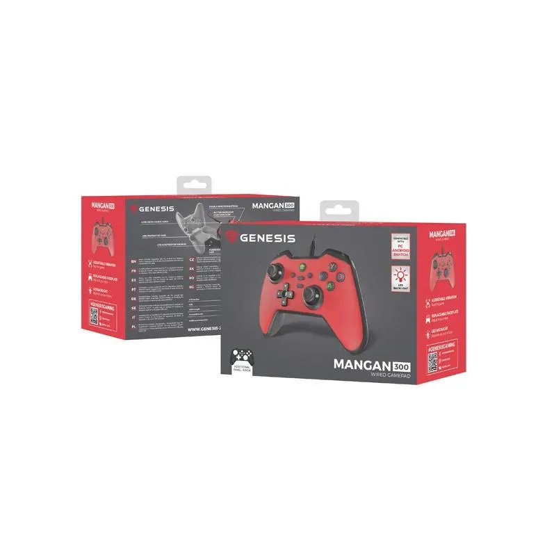 Gamepad Genesis Mangan 300 przewodowy do PC/SWITCH/MOBILE cz… | PartsPC.pl
