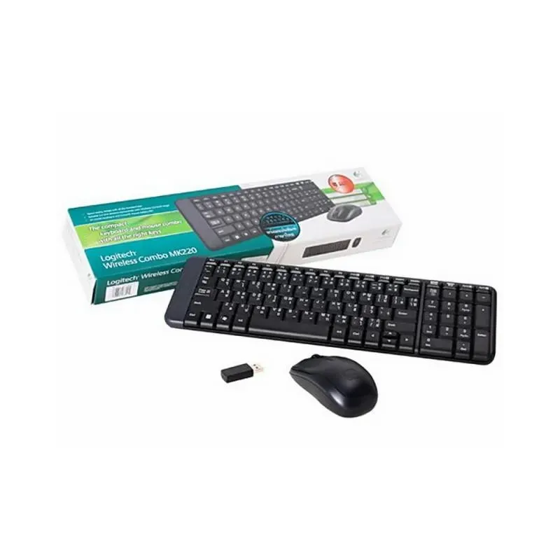 Zestaw bezprzewodowy klawiatura + mysz Logitech MK220 czarny
