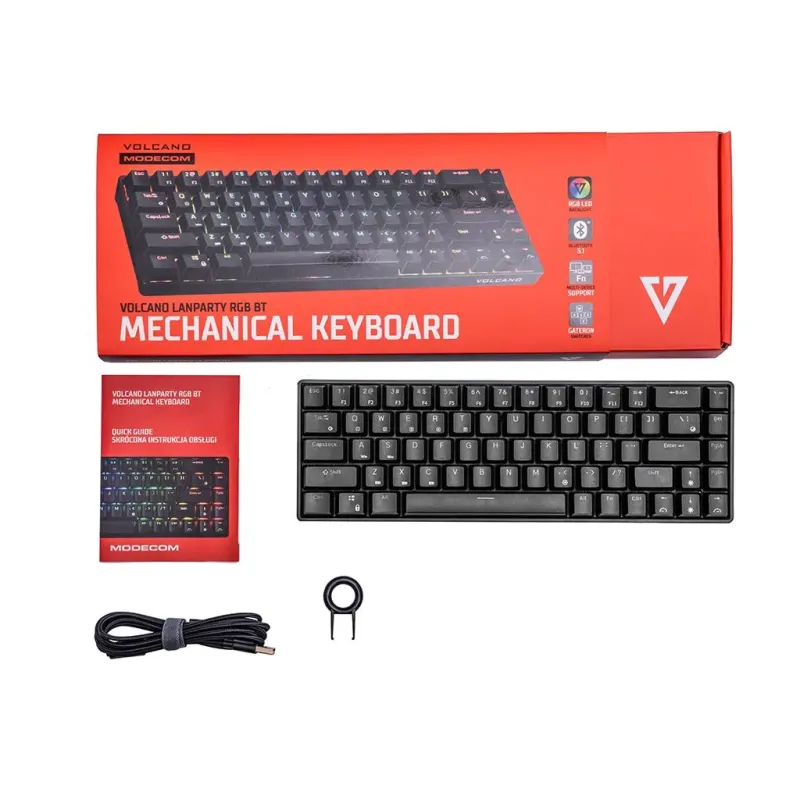 Klawiatura bezprzewodowa Modecom Volcano LANPARTY BT RGB Gaming mechaniczna