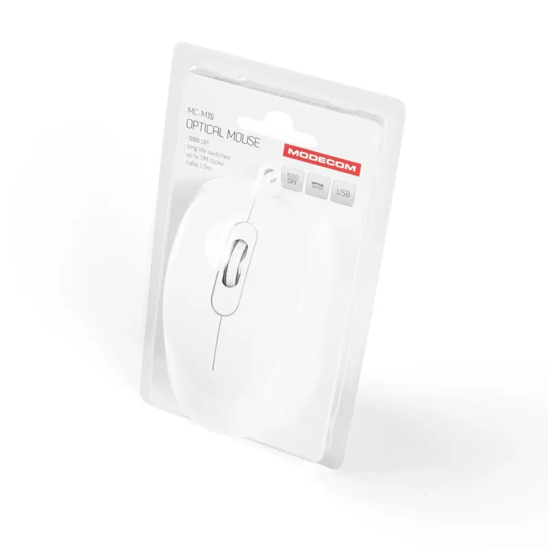 Mysz przewodowa Modecom MC-M10 optyczna biała