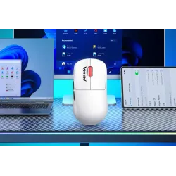 Mysz bezprzewodowa Monka PRIME optyczna 26000dpi 2.4 GHz + Bluetooth biała