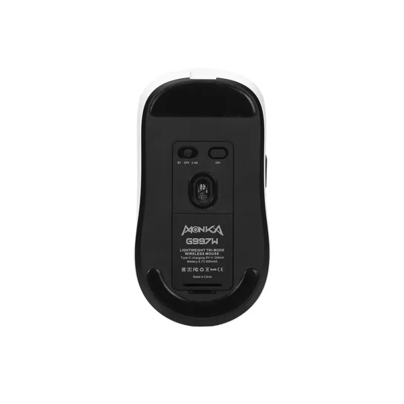 Mysz bezprzewodowa Monka PRIME optyczna 26000dpi 2.4 GHz + Bluetooth biała