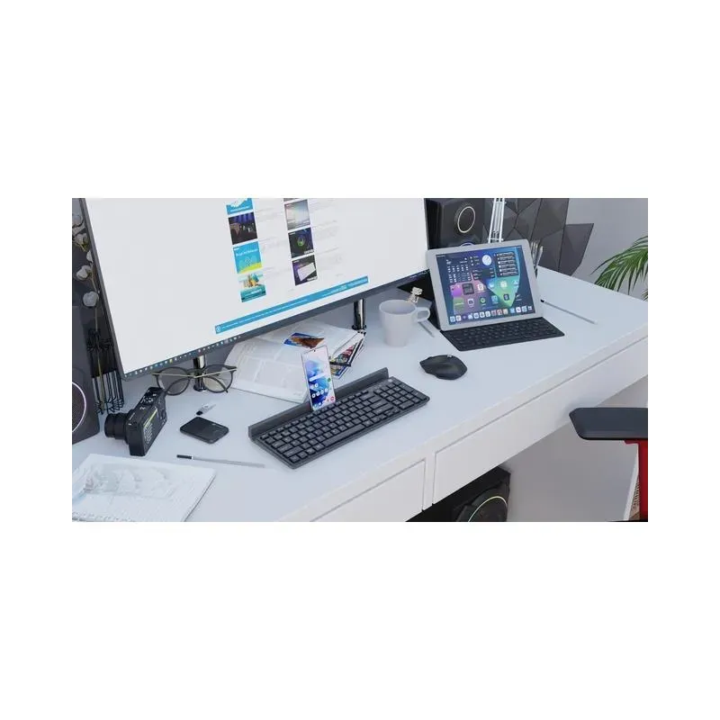 Klawiatura bezprzewodowa Natec Felimare US Bluetooth + 2.4GHz, slim uchwyt