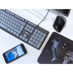 Klawiatura przewodowa Natec Nautilus US slim czarno-szara