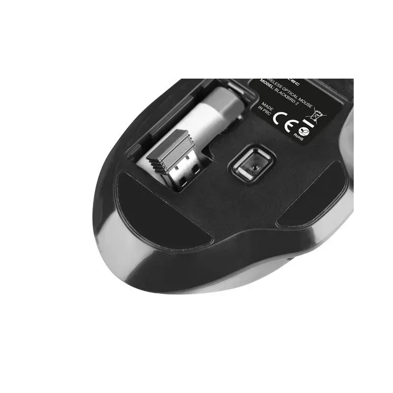 Mysz bezprzewodowa Natec Blackbird 2 optyczna NANO 2.4GHz czarna z cichym