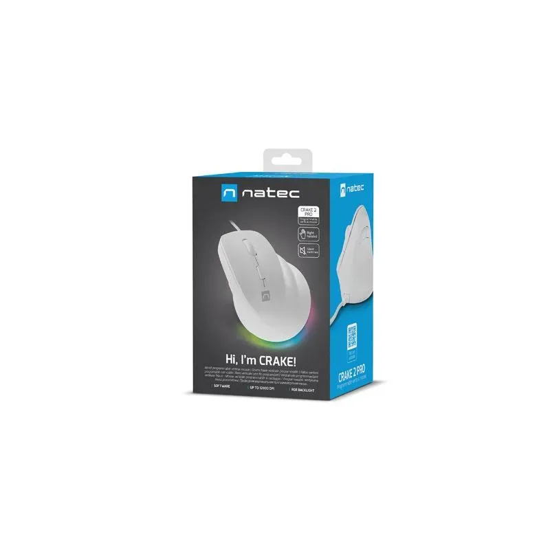 Mysz przewodowa Natec Crake 2 PRO 12800dpi wertykalna programowalna