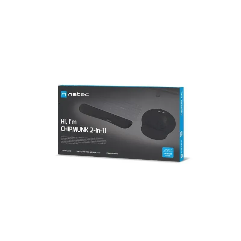 Podkładka pod mysz i Nadgarstek Natec Chimpunk 2-w-1 Zestaw Ergonomiczny