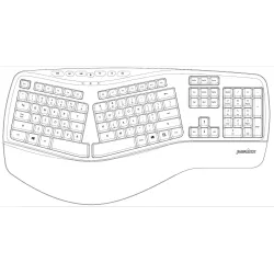 Klawiatura przewodowa Perixx PERIBOARD 312 Backlit, Podświetlana,