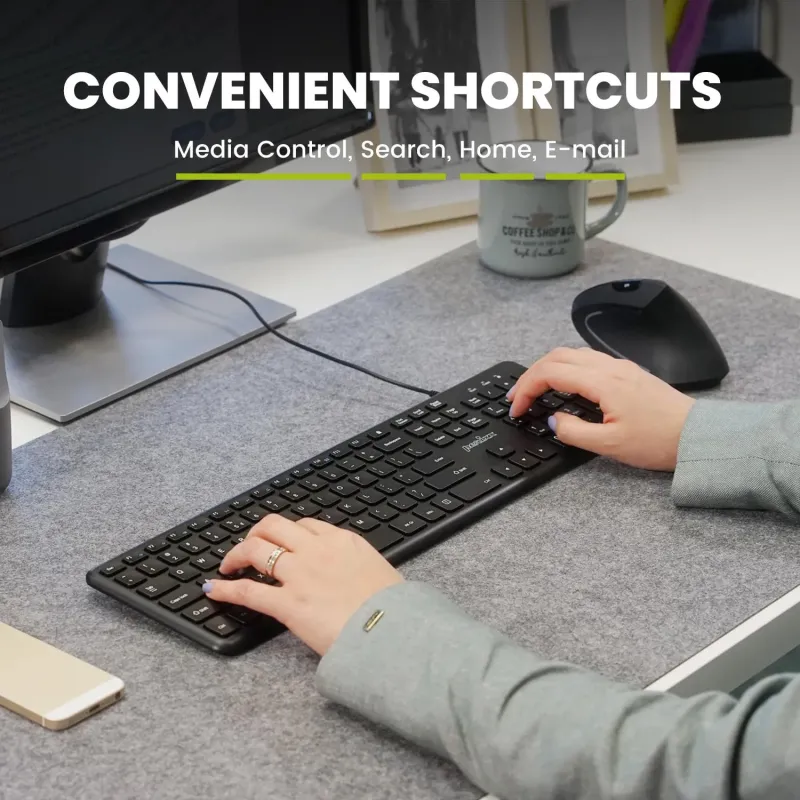 Klawiatura przewodowa Perixx PERIBOARD-210 scissor, ultra-flat, czarna