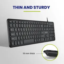 Klawiatura przewodowa Perixx PERIBOARD-210 scissor, ultra-flat, czarna