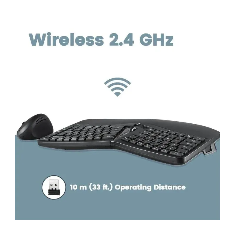 Zestaw bezprzewodowy klawiatura+mysz pionowa Perixx PERIDUO-606 C Ergonomic