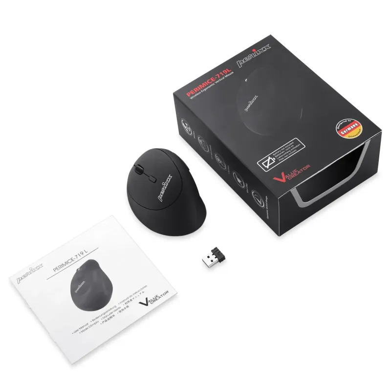 Mysz bezprzewodowa Perixx PERIMICE 719L optyczna wertykalna pionowa