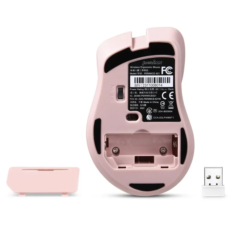 Mysz bezprzewodowa Perixx PERIMICE-621 optyczna 1600dpi 2.4 GHz, różowa,