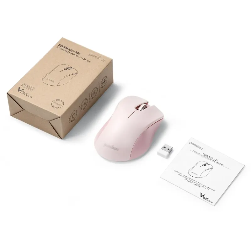 Mysz bezprzewodowa Perixx PERIMICE-621 optyczna 1600dpi 2.4 GHz, różowa,