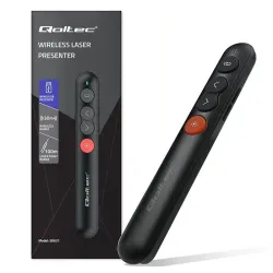 Wskaźnik Qoltec laserowy | Prezenter 4w1 | USB 3.0 | 2.4GHz | 100m