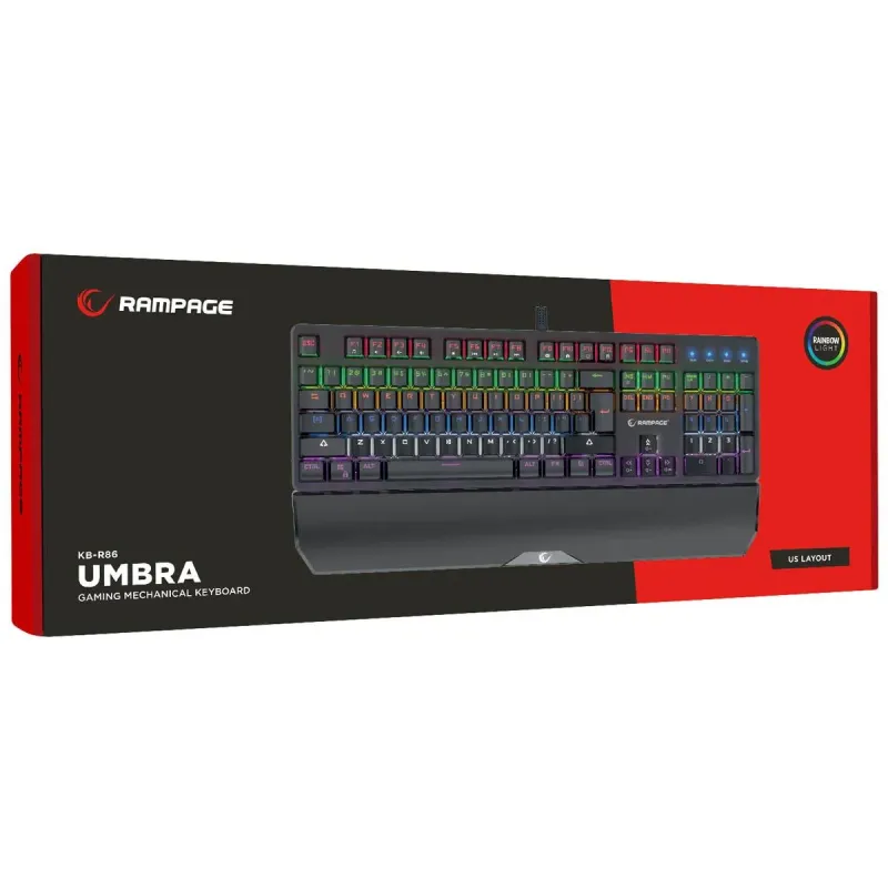 Klawiatura przewodowa Rampage KB-R86 gamingowa mechaniczna U… | PartsPC.pl