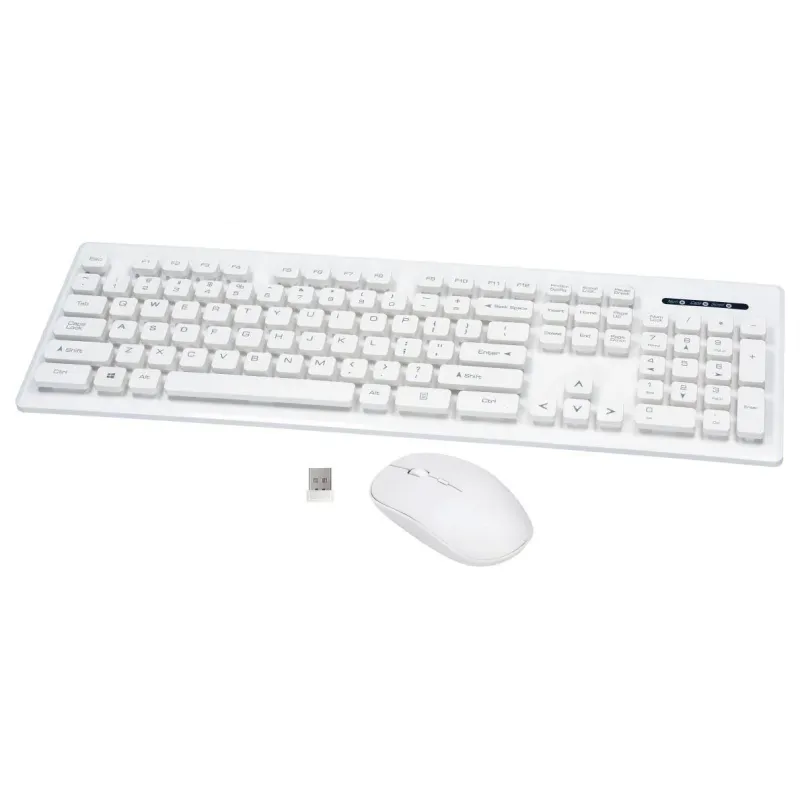 Zestaw bezprzewodowy klawiatura + mysz Rebeltec WHITERUN biały kolor