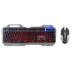 Zestaw przewodowy klawiatura + mysz Rebeltec INTERCEPTOR 2 Gaming USB szary