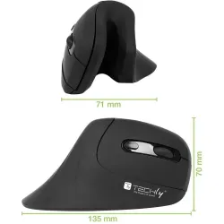 Mysz bezprzewodowa Techly 2.4GHz RF USB pionowa 3200dpi optyczna