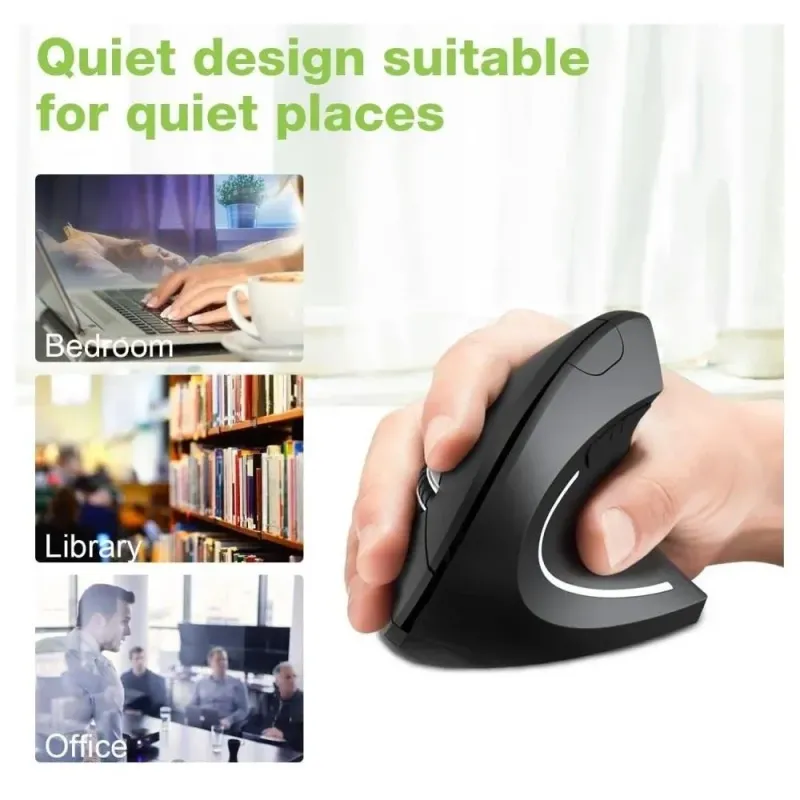 Mysz bezprzewodowa Techly 2.4GHz RF USB pionowa 1600dpi optyczna