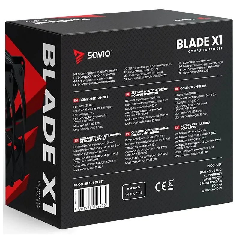 Wentylator SAVIO BLADE 3 x 120mm 4-pin PWM