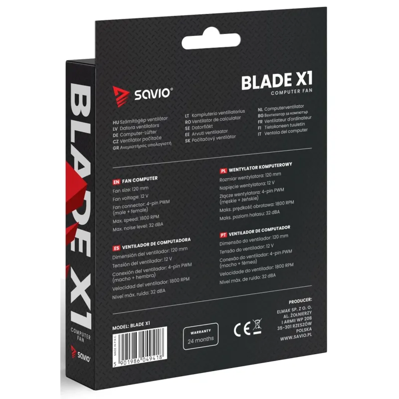 Wentylator SAVIO BLADE 120mm 4-pin PWM