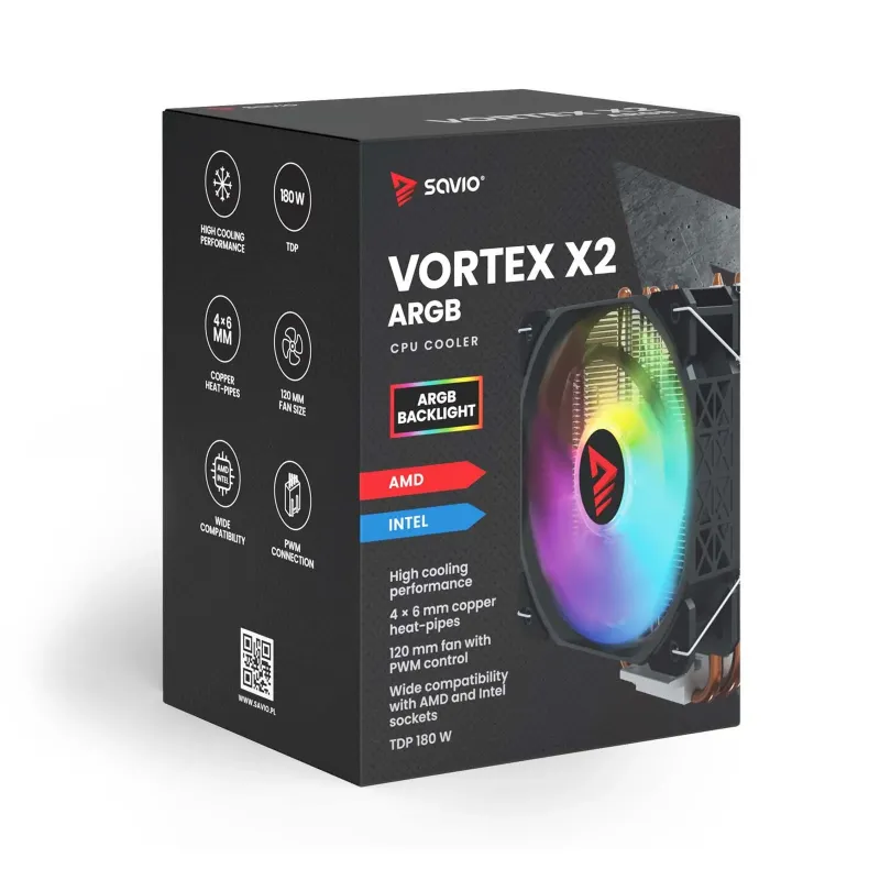 Wentylator CPU SAVIO VORTEX X2 ARGB